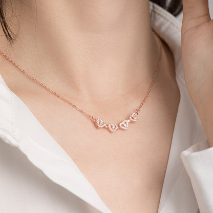 Lucky Four Leaf Clover Heart Necklace