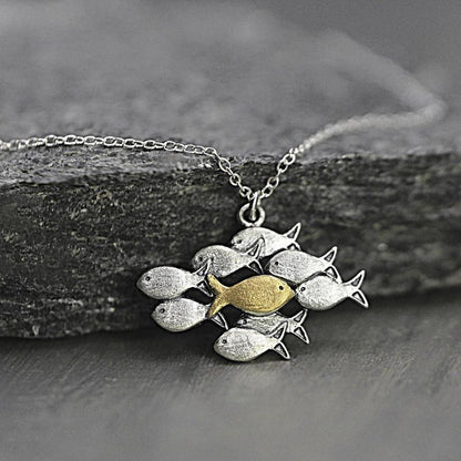 925 Silver Fish Bracelet Fish Necklace Fish Anklet Swimming Upstream  Jewelry Gift