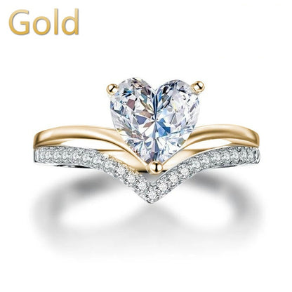 Heart Shaped Moissanite "AMOR" Ring