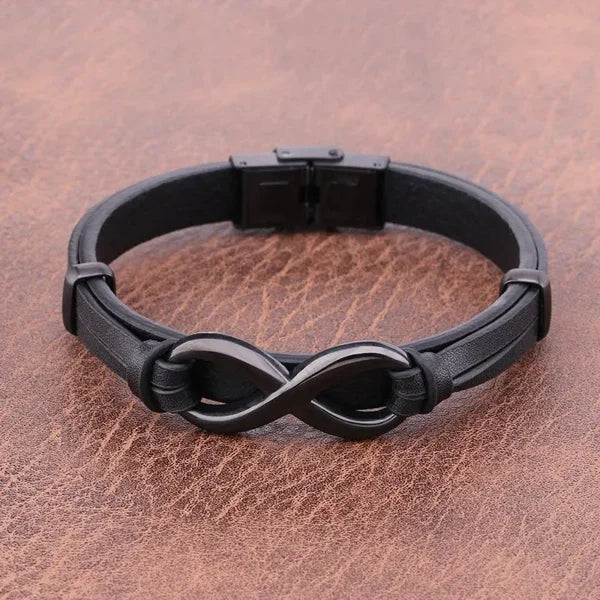 For Love - Remember Whose King You Are And Straighten Your Crown Infinity Leather Bracelet
