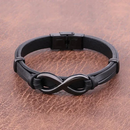 For Love - Remember Whose King You Are And Straighten Your Crown Infinity Leather Bracelet