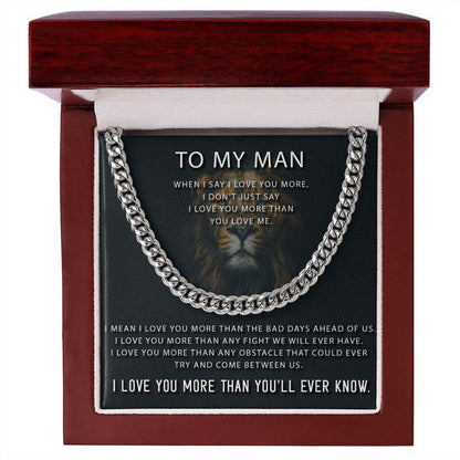 To My Man - I Love You More than You'll Ever Know Necklace