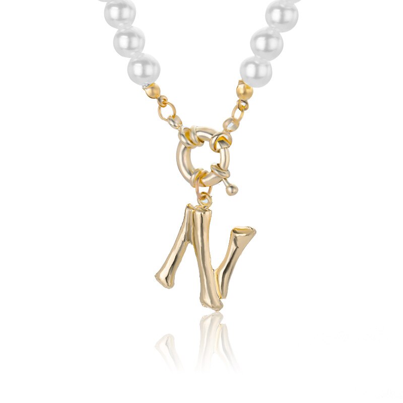 Personal Pearl Necklace Choker Alphabet A-Z