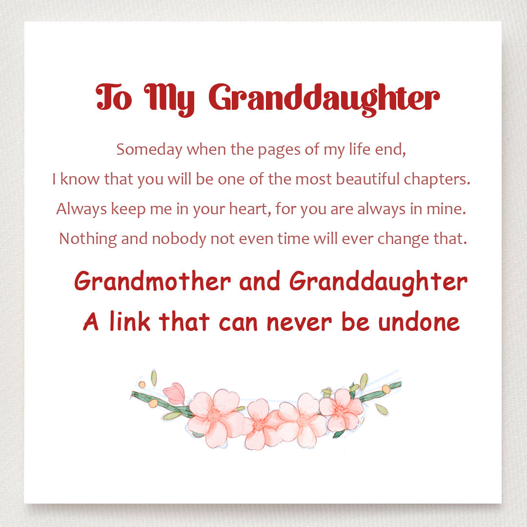 TO MY GRANDDAUGHTER "A LINK THAT CAN NEVER BE UNDONE" PEACH BLOSSOM BRACELET