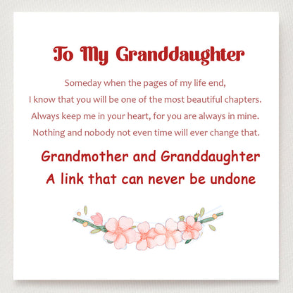 TO MY GRANDDAUGHTER "A LINK THAT CAN NEVER BE UNDONE" PEACH BLOSSOM BRACELET