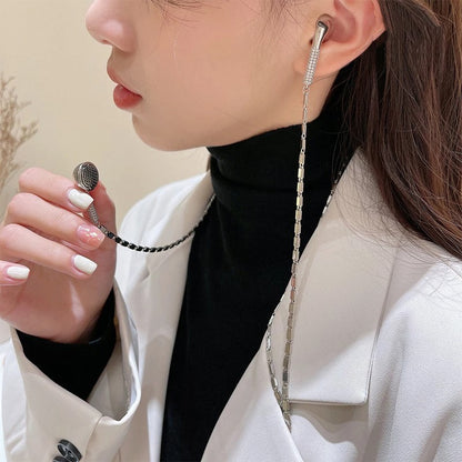 Shiny Zircon Slightly Inlaid Earphone Necklace