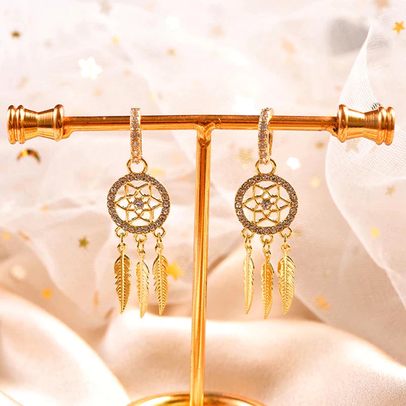 925 STERLING SILVER Dream Catcher Dangle Earrings