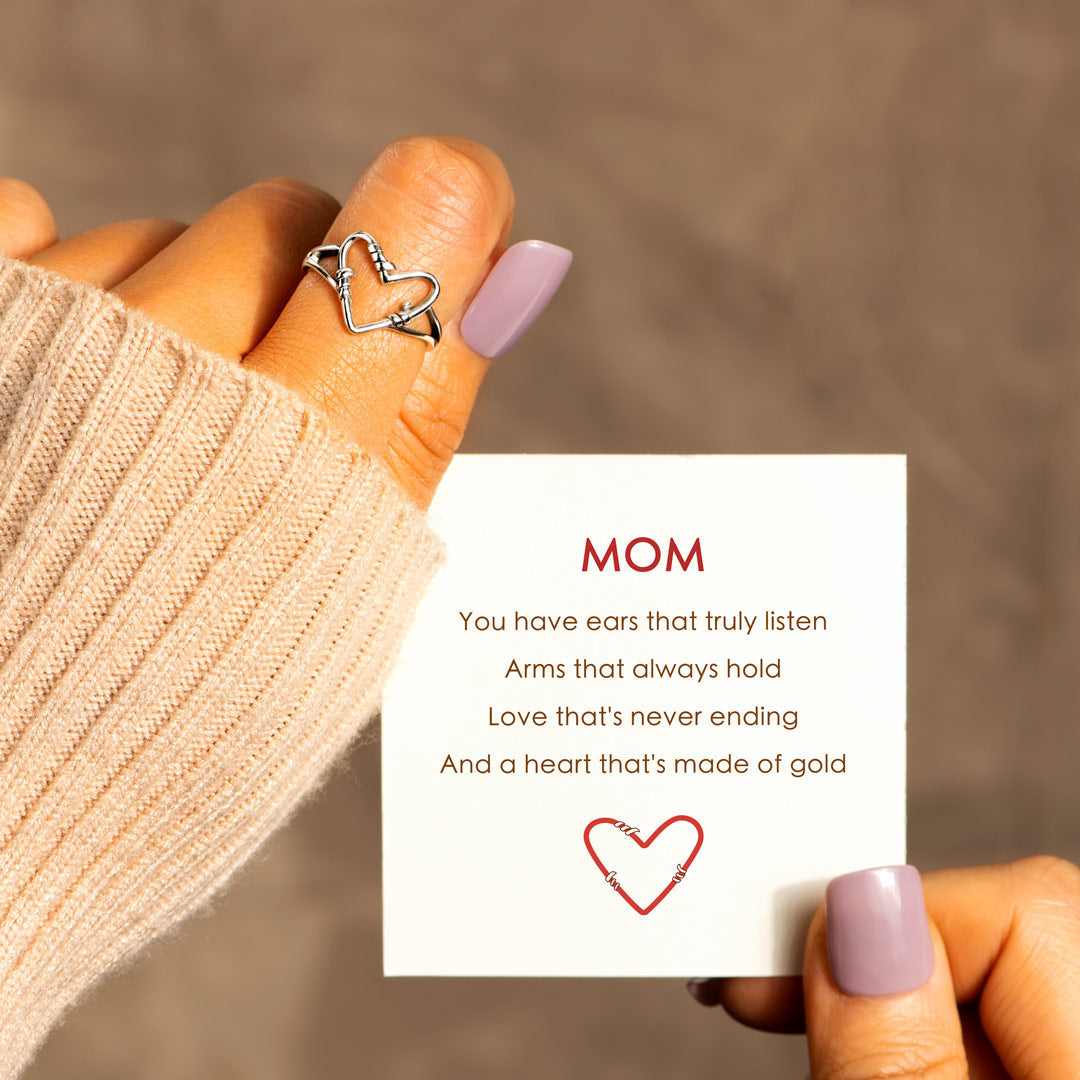 Mom You Have A Heart Made Of Gold Heart Wire Ring