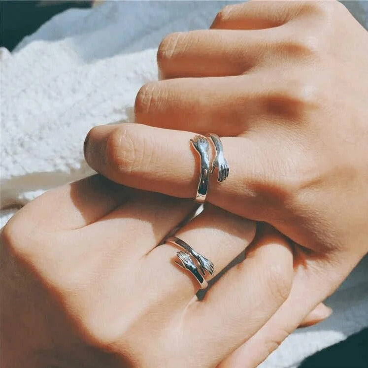 Hug Ring - Couple Love Hugging Hand Stackable Ring