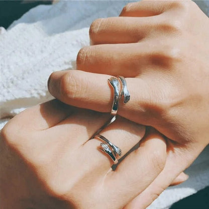 Hug Ring - Couple Love Hugging Hand Stackable Ring