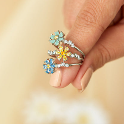 For Sisters Gem Flower Ring
