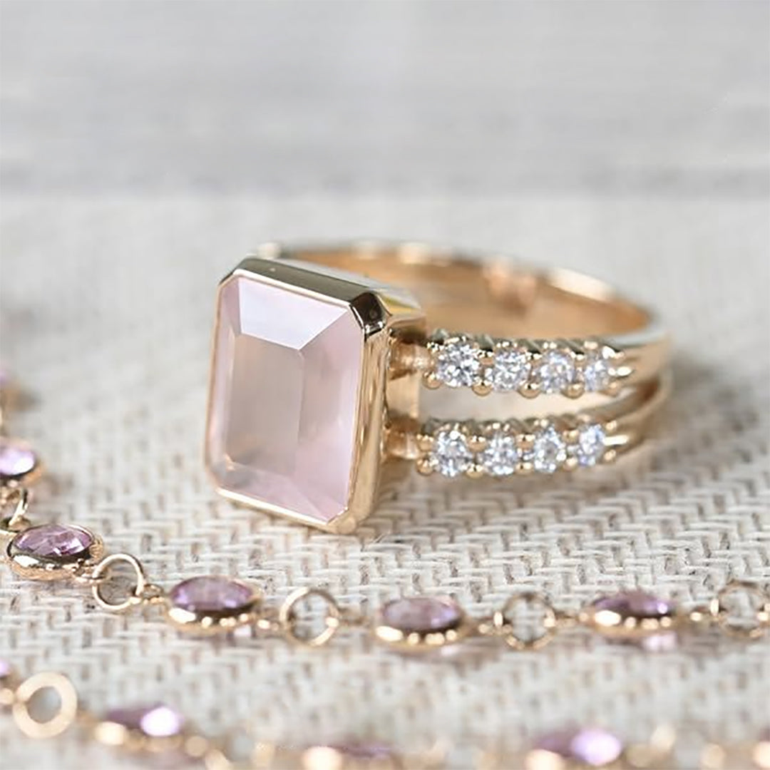 I Am Enough Rose Quartz Ring