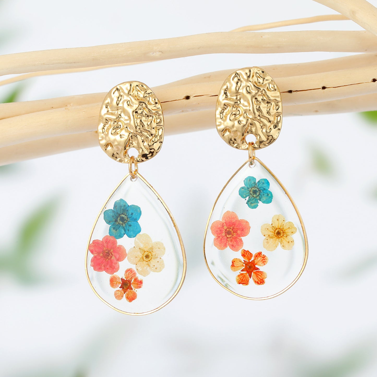 Water Drop Forget Me Not Flower Earrings