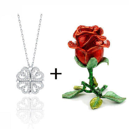 🍀Lucky Four Leaf Clover Heart Necklace