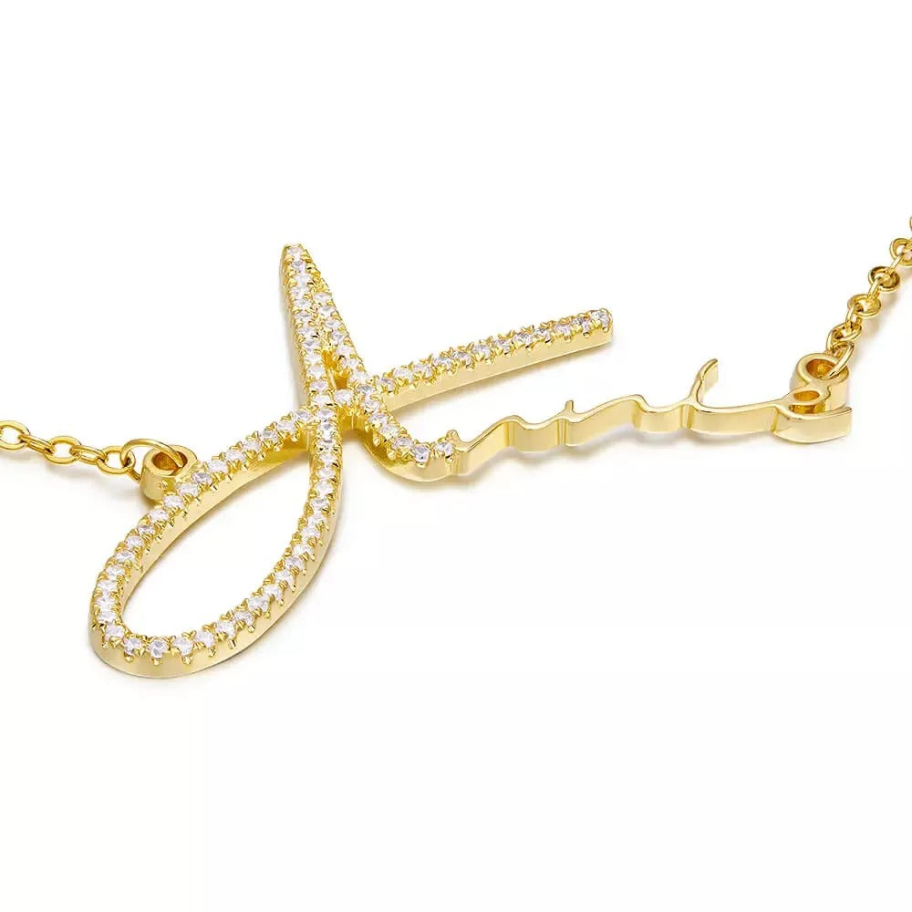 Signature Style Name Necklace With Diamond