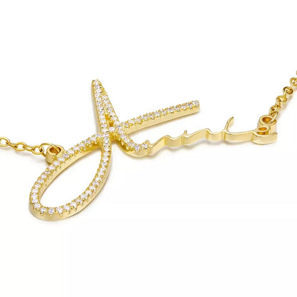 Signature Style Name Necklace With Diamond