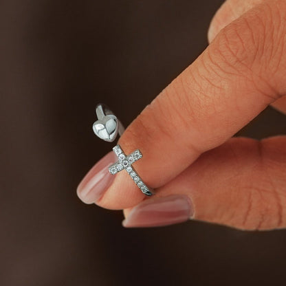 Pray Through It Cross & Heart Ring