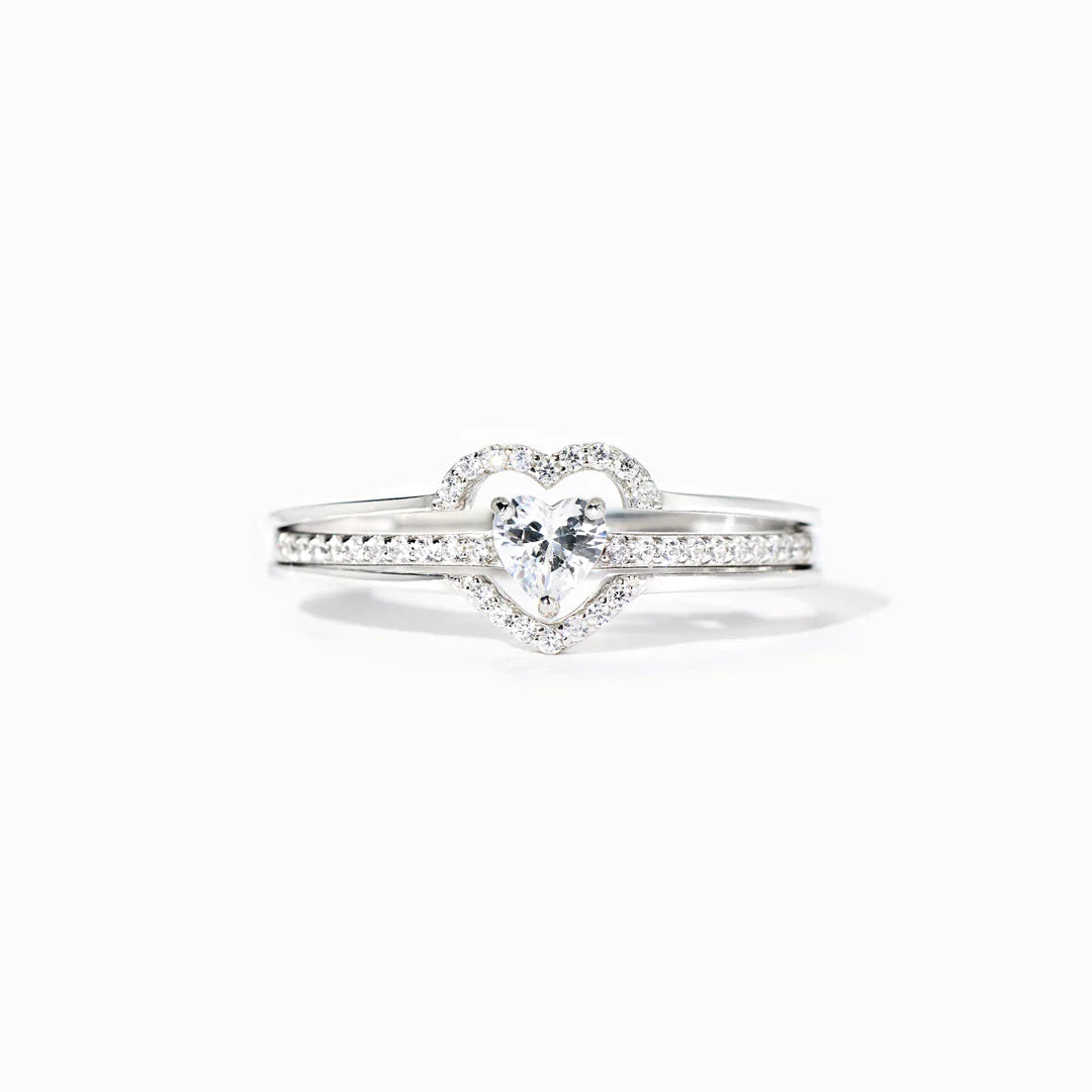 My Heart's First Home Layered Heart Ring