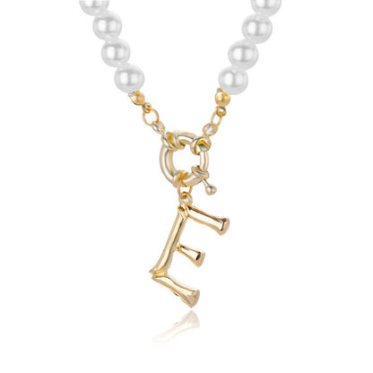 Personal Pearl Necklace Choker Alphabet A-Z