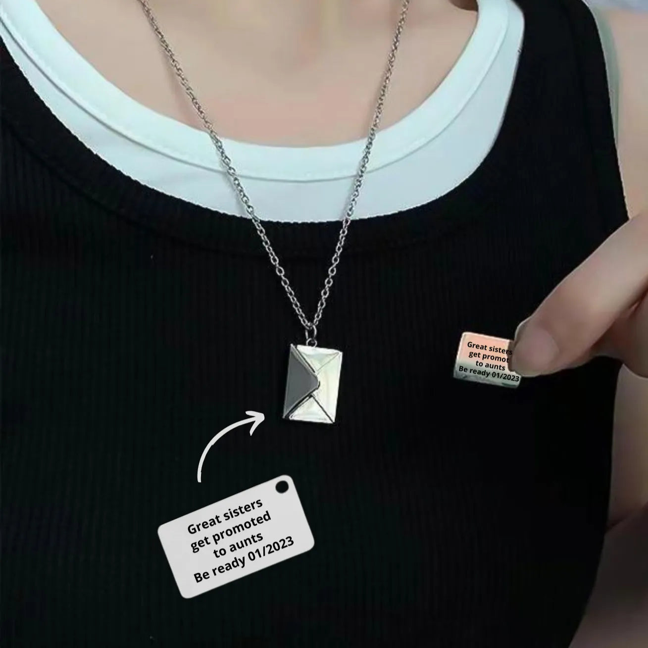 Tiny Wishful Envelope Necklace