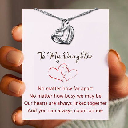 Interlocking Heart Necklace-Mother & Daughter 👩👧 Forever Linked Together