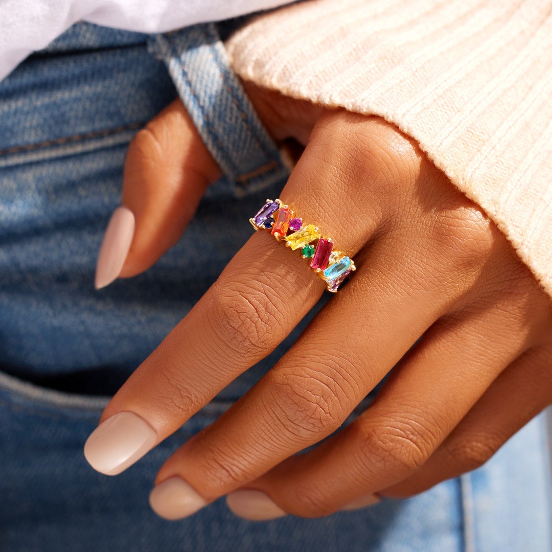 Promise Ring Broken Pieces of Rainbow Ring
