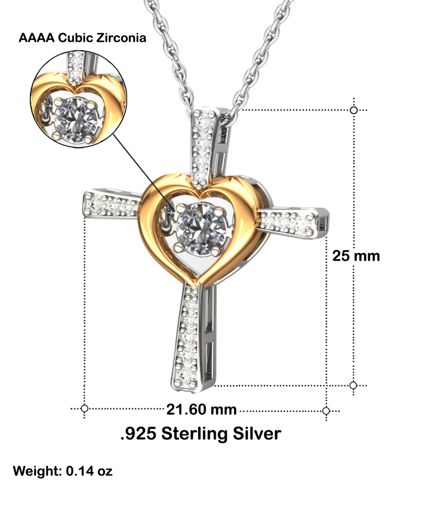 Gift To My Baby Girl Daughter - Cross Dancing Necklace With Message Card