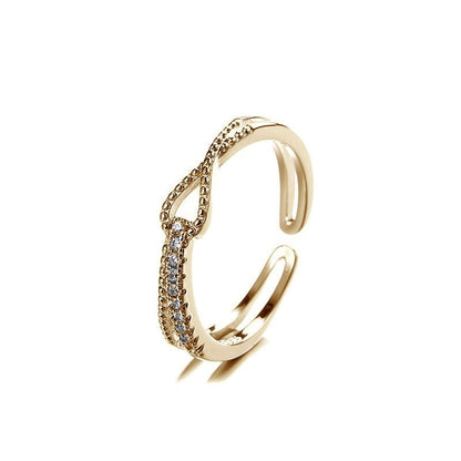 Mother Daughter Mobius Bond Knot Double Band Ring