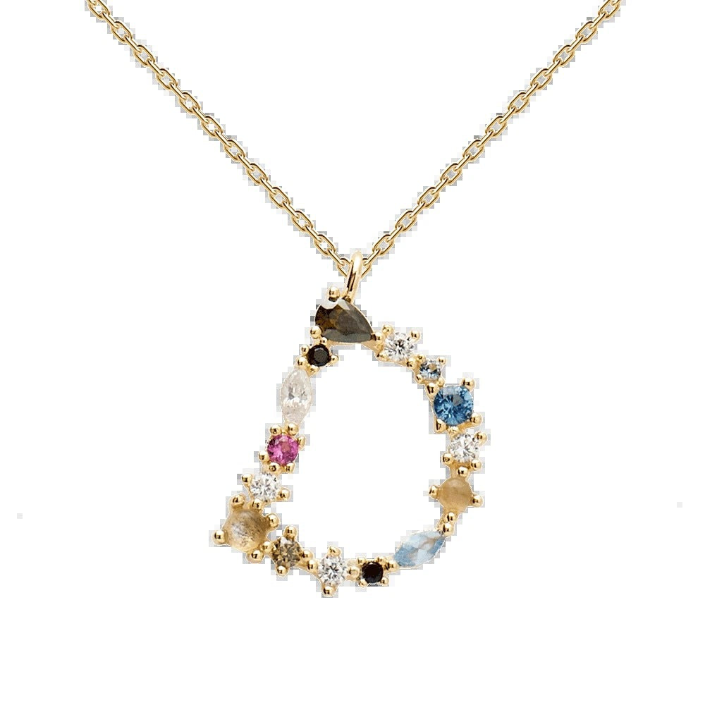 Multi Gemstone Alphabet Necklace