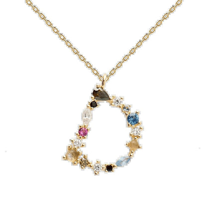 Multi Gemstone Alphabet Necklace