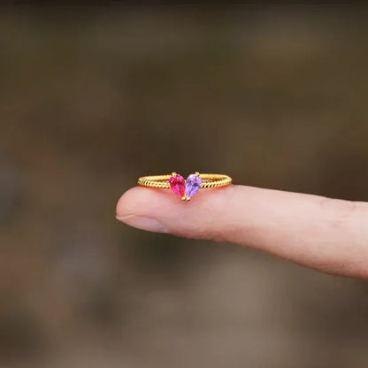 For Love - Partners In Love Heart Custom Birthstone Ring