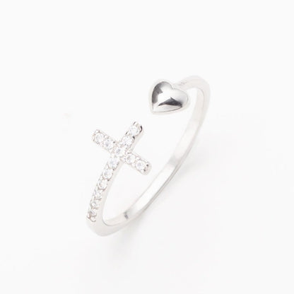 Pray Through It Cross & Heart Ring