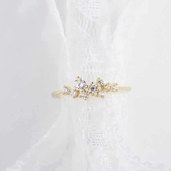 Floral Cluster Moissanite Ring