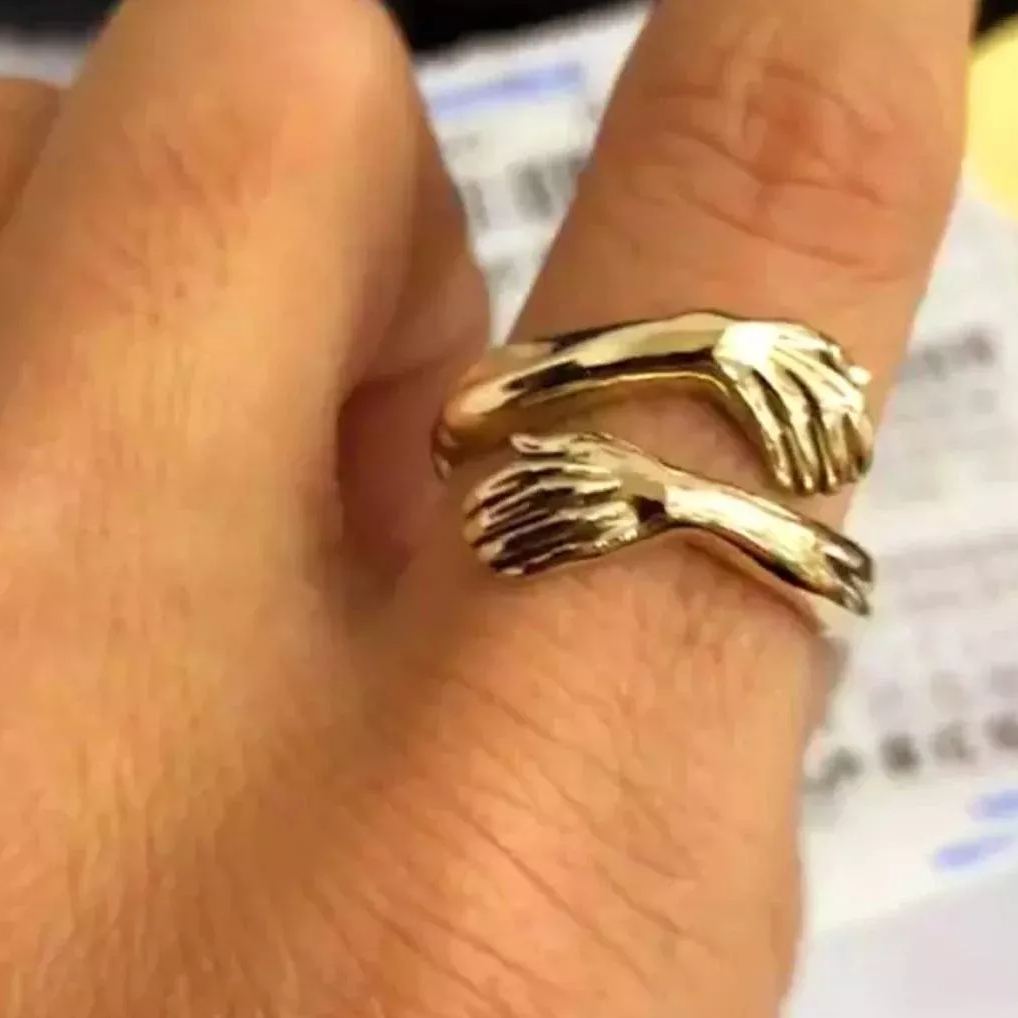 Hug Ring - Couple Love Hugging Hand Stackable Ring