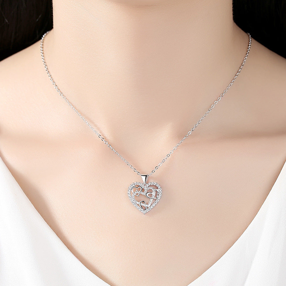 Interlocking Hearts Necklace - 👩‍❤️‍👩'' Sisters of my soul & Friends of my heart''