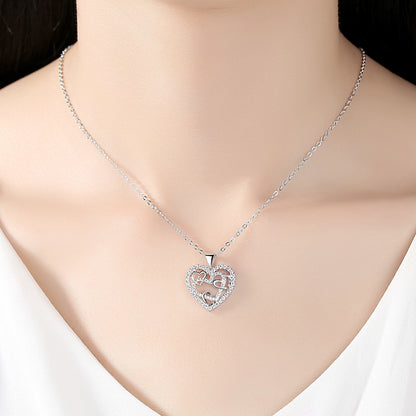 Interlocking Hearts Necklace - 👩‍❤️‍👩'' Sisters of my soul & Friends of my heart''