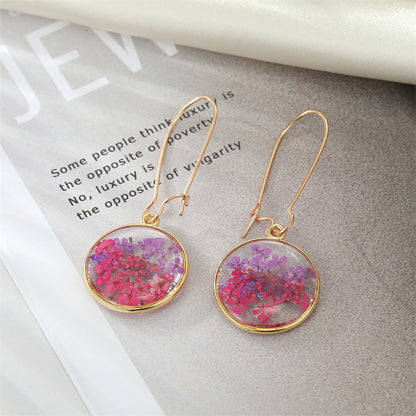 Boho Round Dried Flower Earrings