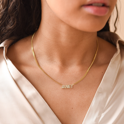 Custom Name Necklace With Cuban Chain