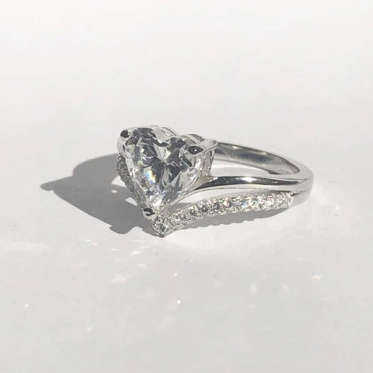 Heart Shaped Moissanite "AMOR" Ring