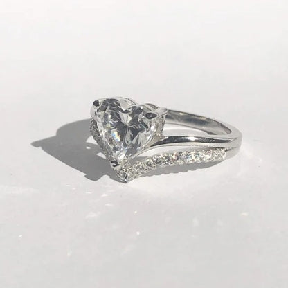 Heart Shaped Moissanite "AMOR" Ring