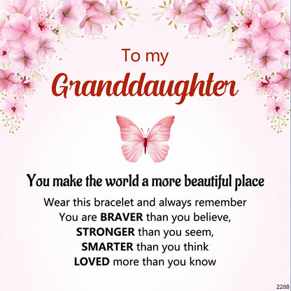 For Granddaughter- Butterfly Beaded Bracelet