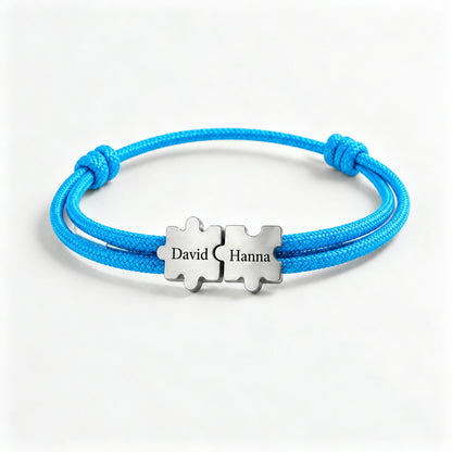 To My Man- Couple Puzzle Custom Name Bracelet