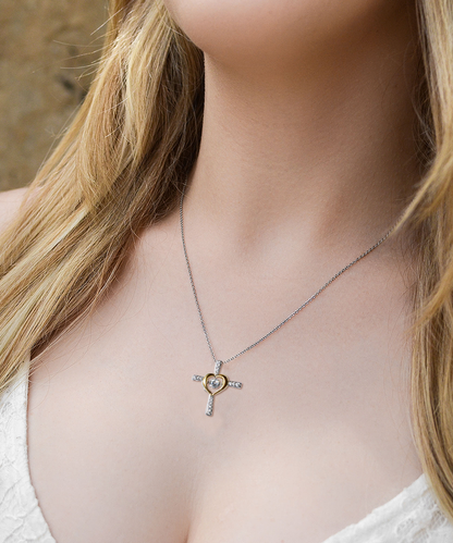 Gift To My Baby Girl Daughter - Cross Dancing Necklace With Message Card