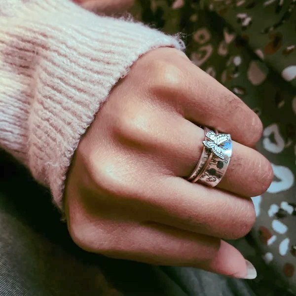 Butterflies Silver Spinner Ring💝