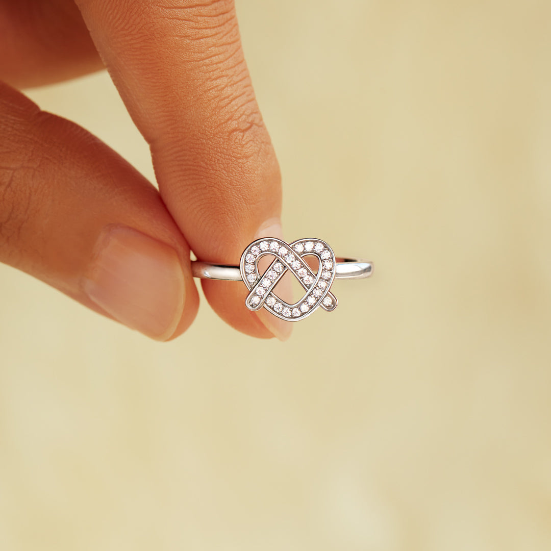 Sister Pretzel Heart Ring