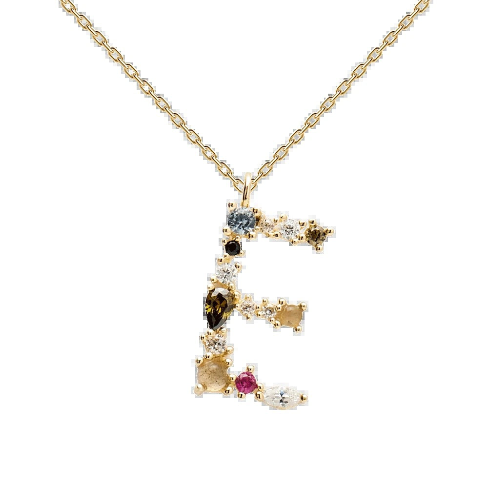 Multi Gemstone Alphabet Necklace