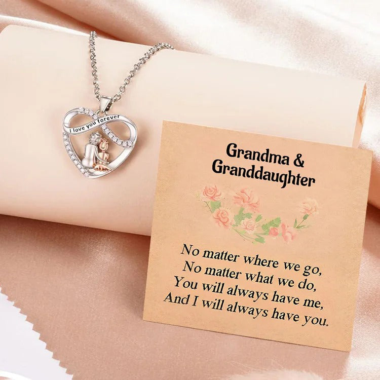 🌊Summer Hot Sale✨For Granddaughter - I Love You Forever Heart Necklace