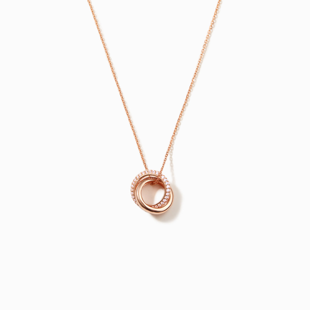 Mother Daughter Love Forever Interlocking Necklace
