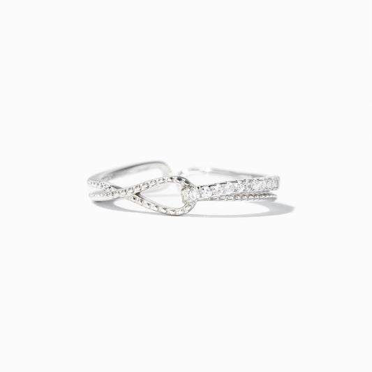 Mother Daughter Mobius Bond Knot Double Band Ring