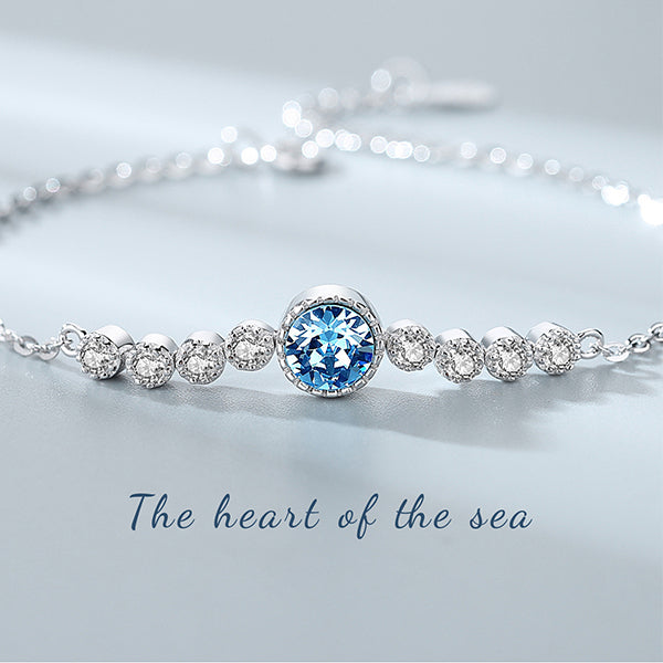 Heart of the Sea 925 Sterling Silver Necklace Earring Bracelet Set